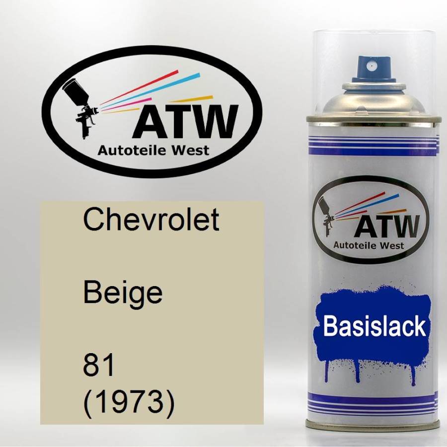 Chevrolet, Beige, 81 (1973): 400ml Sprühdose, von ATW Autoteile West.